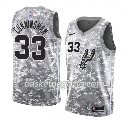 Canotte Uomo San Antonio Spurs Dante Cunningham 33 2018-19 Nike Grigio Swingman